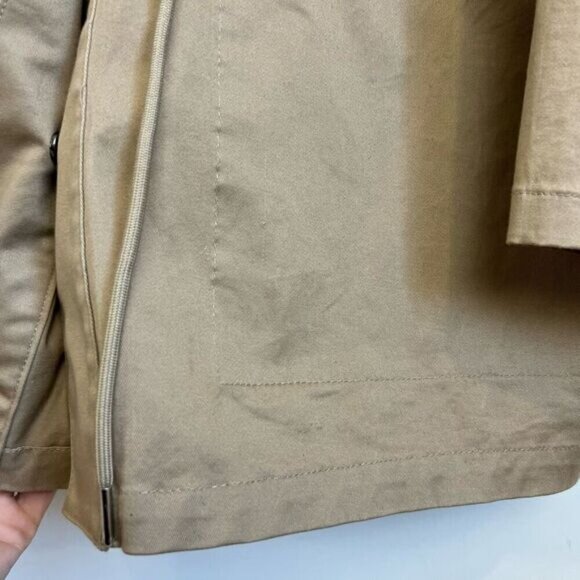 Joe Fresh Women’s Medium Tan Hooded Anorak Style Jacket Coat Snaps Cargo Oversiz - Picture 12 of 15